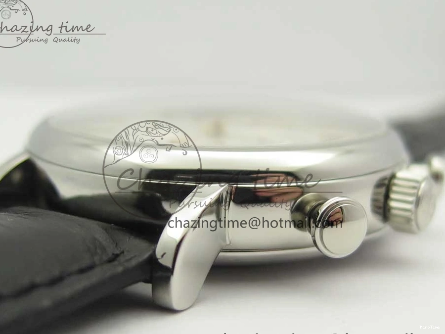 MIROTIME 0129 Snug Portofino IW391022 SS ZK 1:1 Best Edition White Dial Gold Markers On Black Leather Strap A 7130